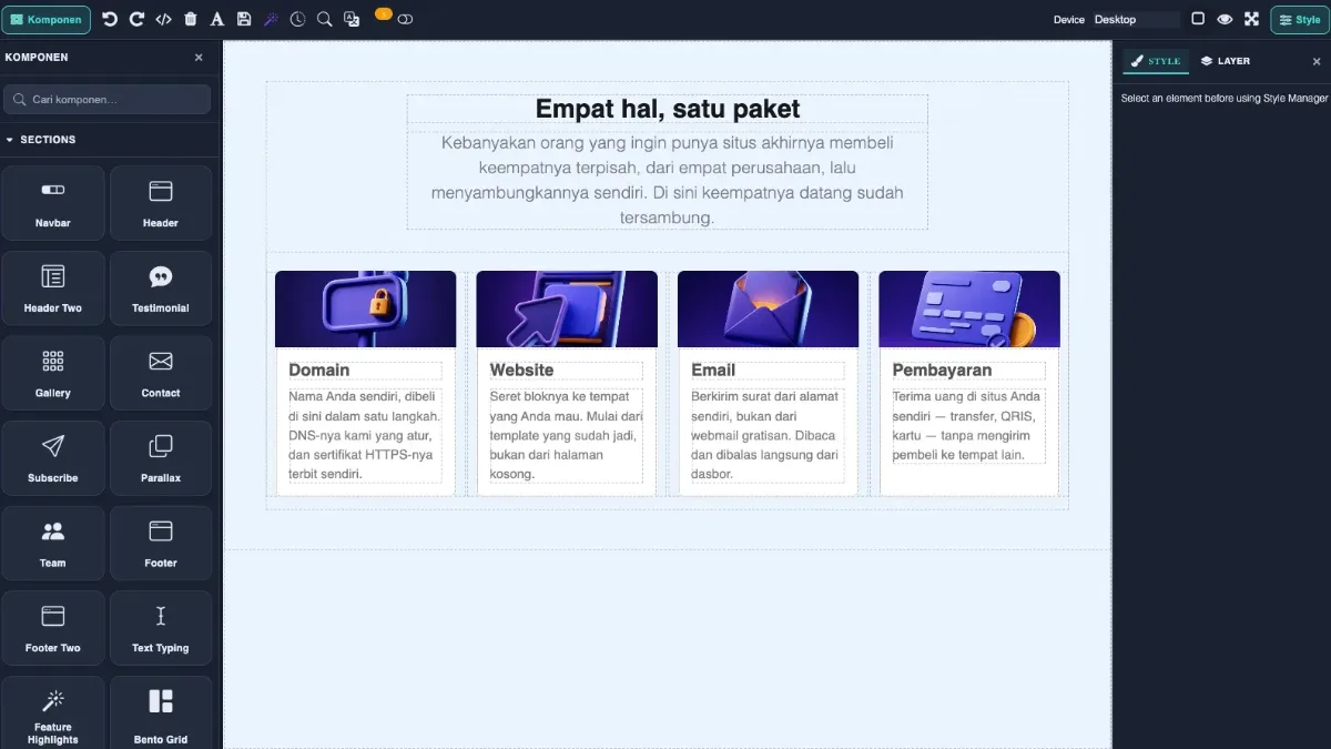 Editor drag and drop Paginato